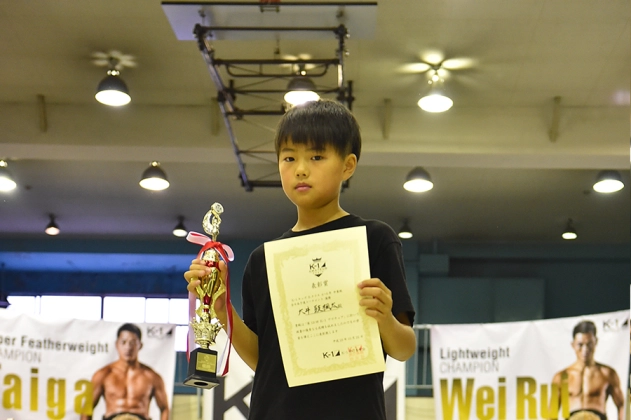 第19回K-1アマチュア キッズBクラス 小学4～6年生中量級 トーナメント優勝　大井鼓楓太