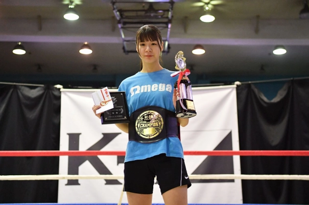 第14回K-1アマチュア全日本大会 K-1チャレンジ（一般） Bクラス　女子 -50㎏ トーナメント＜MVP＞藤井 杏朱（Ωmega）