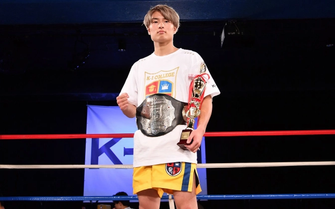 K-1カレッジ2023-65kg王者　石川龍之介（関西外国語大学4年）