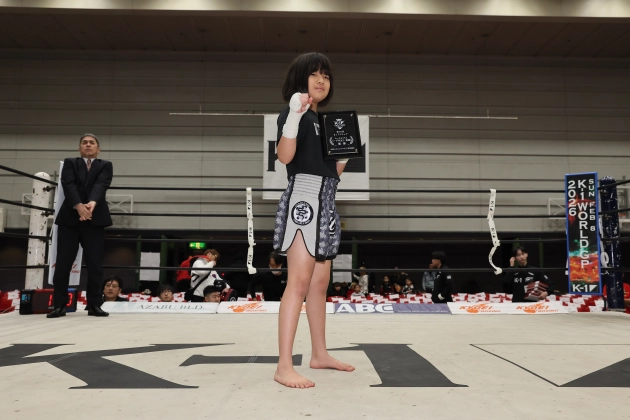 第76回K-1アマチュア K-1キッズ（小学生） Aクラス 3～4年生 女子重量級 トーナメント 小福田 結(team scramble)